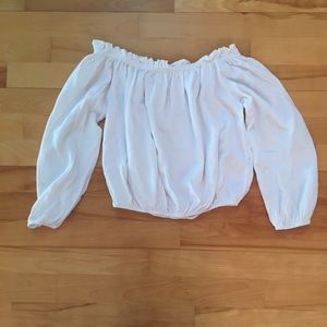 Peasant off the shoulder cropped top